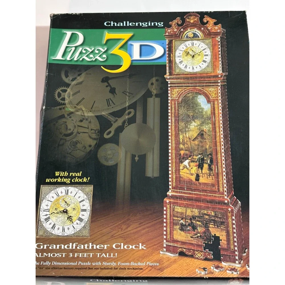 Wrebbit Puzz-3D Grandfather Clock 3D Foam Puzzle Real Working Clock 4830-XI - Picture 1 of 8